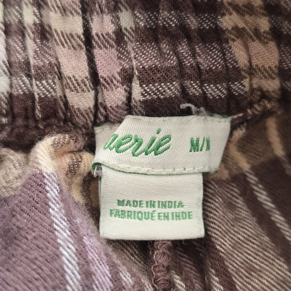 Aerie Brown Plaid Pajama Joggers Size Medium - Picture 11 of 12